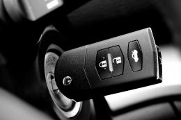 Car keys in ignition switch